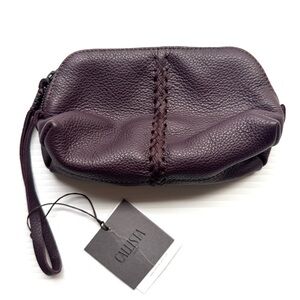 Callista Plum Grained Leather Mini Bag